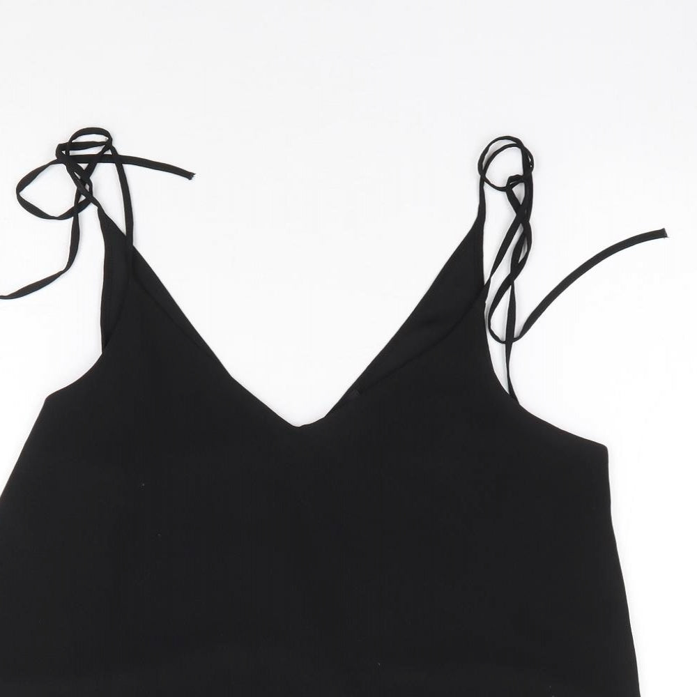 River Island  Womens Black  Polyester Camisole Tank Size 10 V-Neck