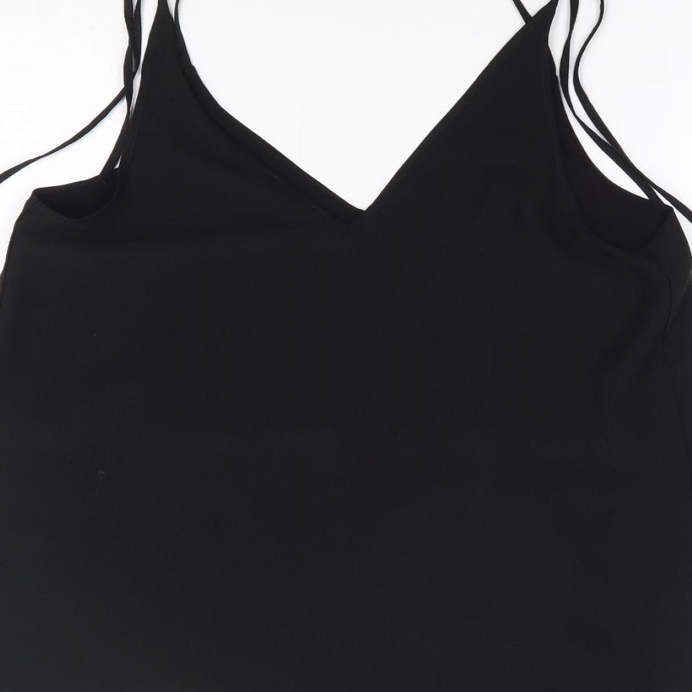 River Island  Womens Black  Polyester Camisole Tank Size 10 V-Neck