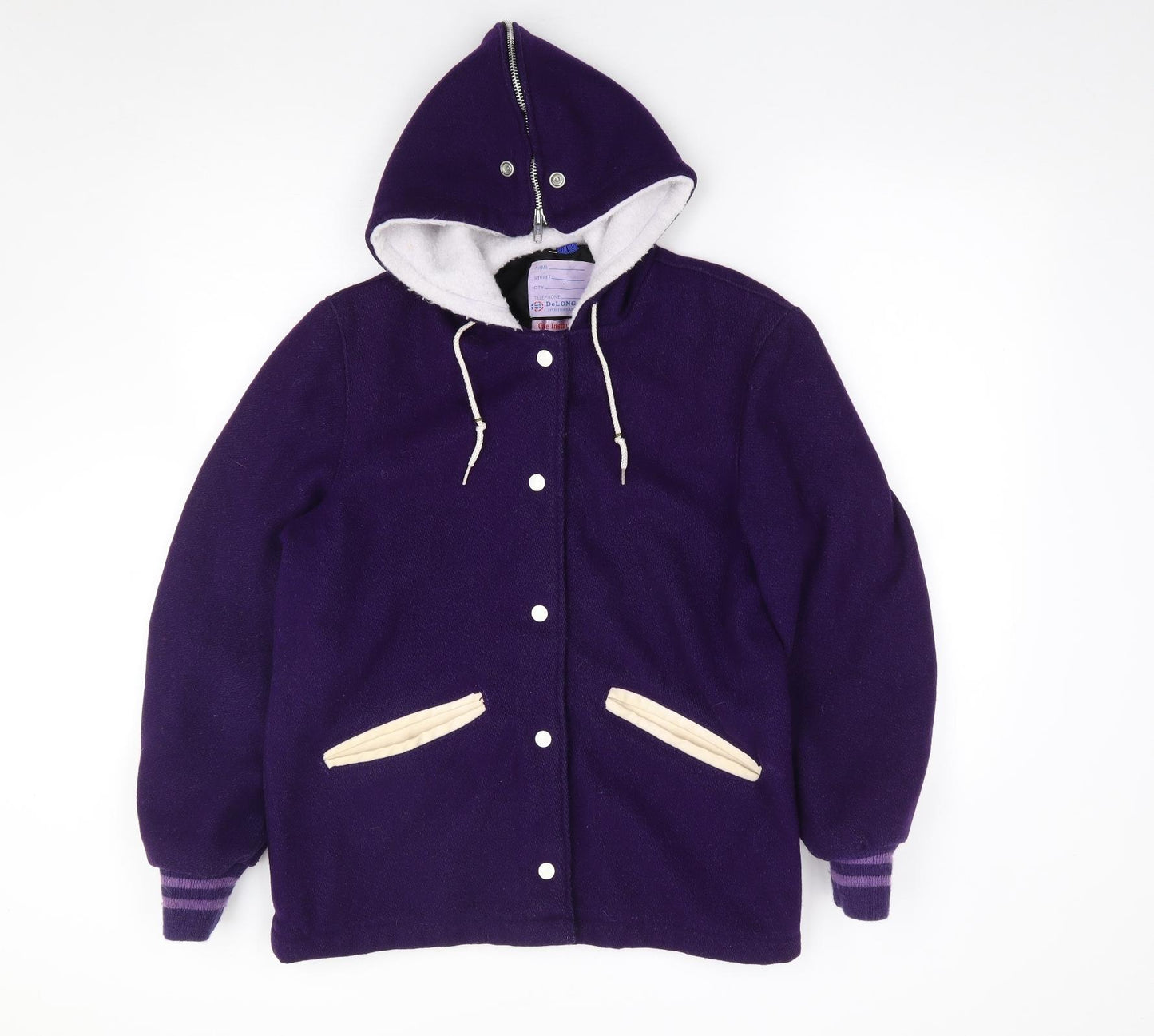 DeLong Sportswear Womens Purple   Jacket Coat Size S  Snap