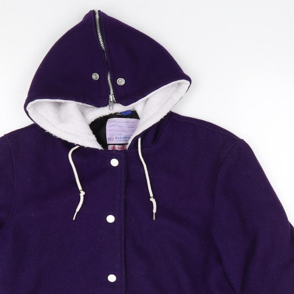 DeLong Sportswear Womens Purple   Jacket Coat Size S  Snap