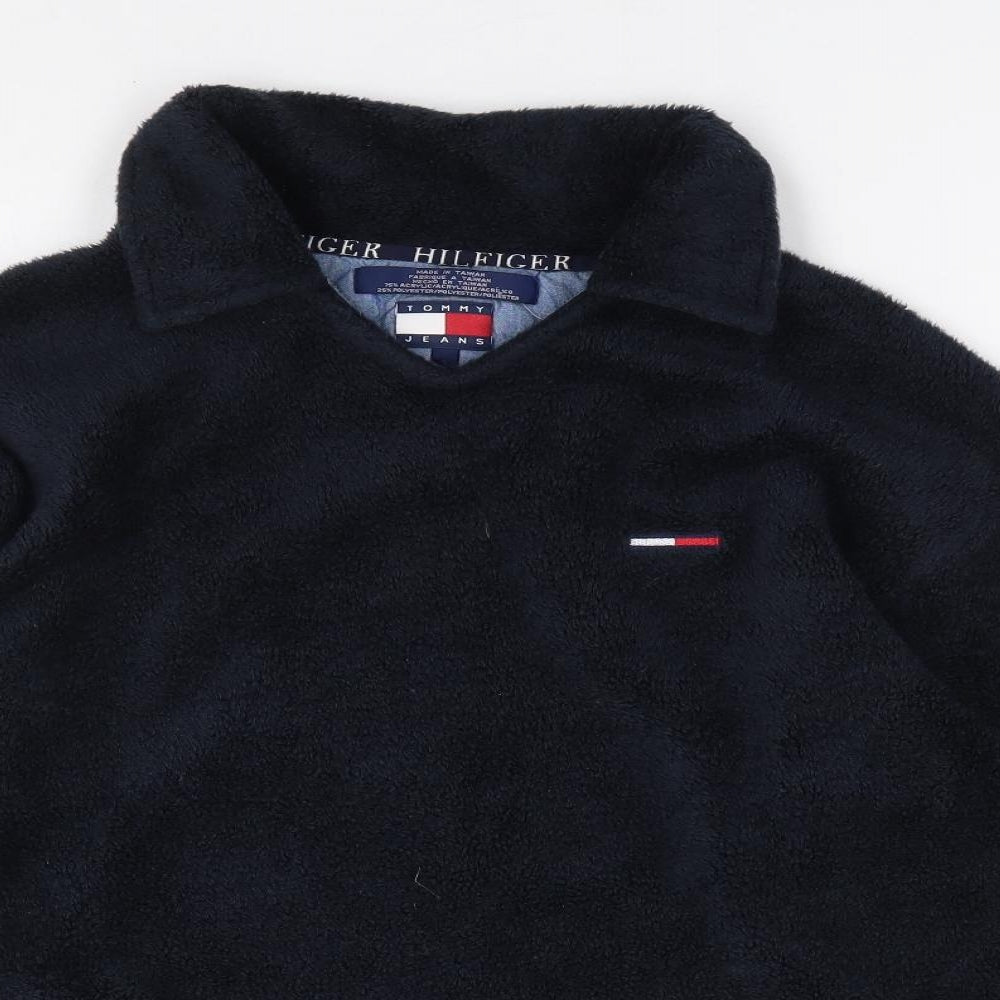 Tommy Hilfiger Mens Blue V-Neck  Acrylic Pullover Jumper Size L