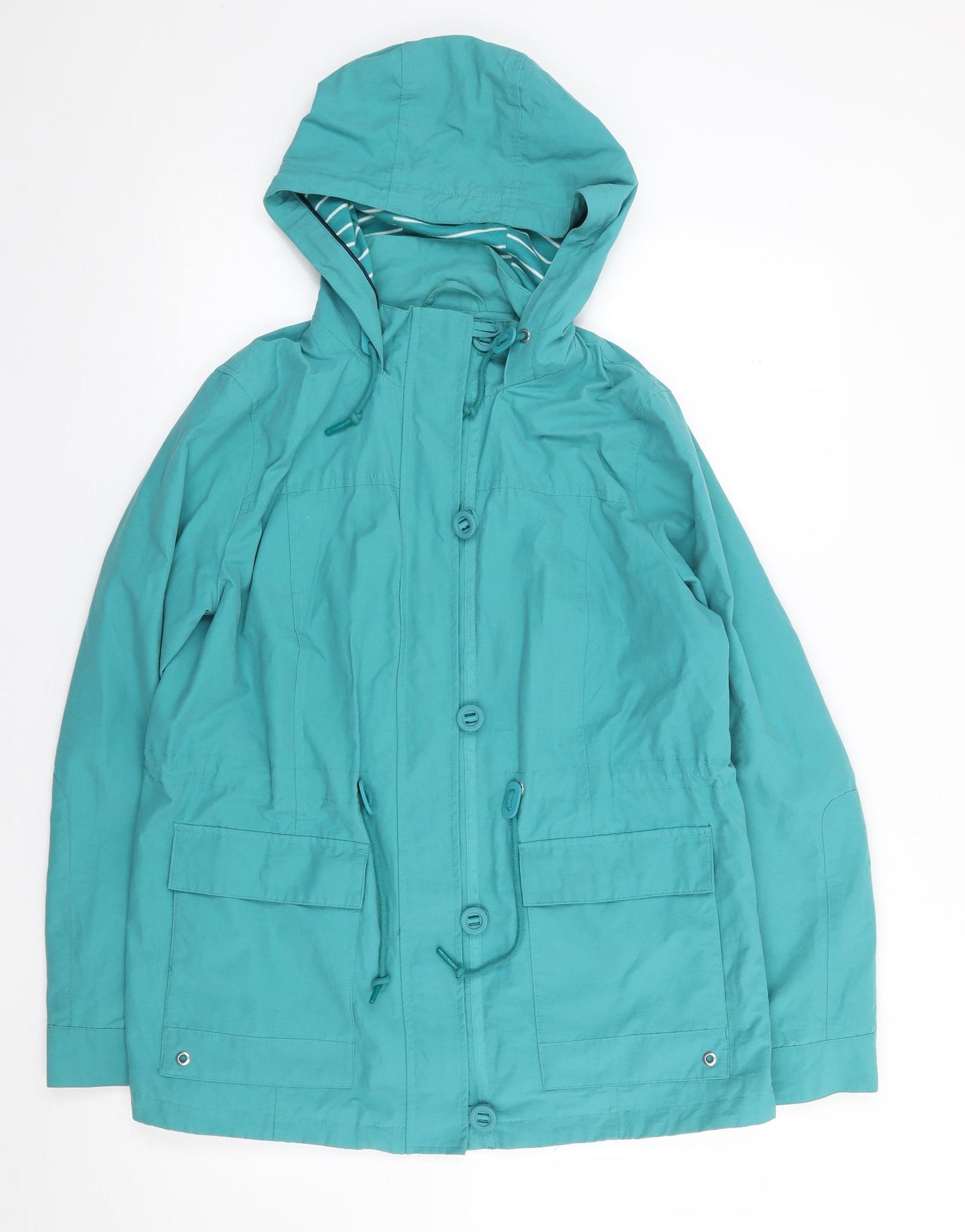 Marks and Spencer Womens Green   Rain Coat Coat Size 12  Zip