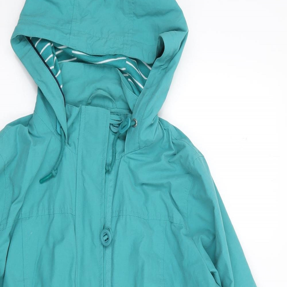 Marks and Spencer Womens Green   Rain Coat Coat Size 12  Zip