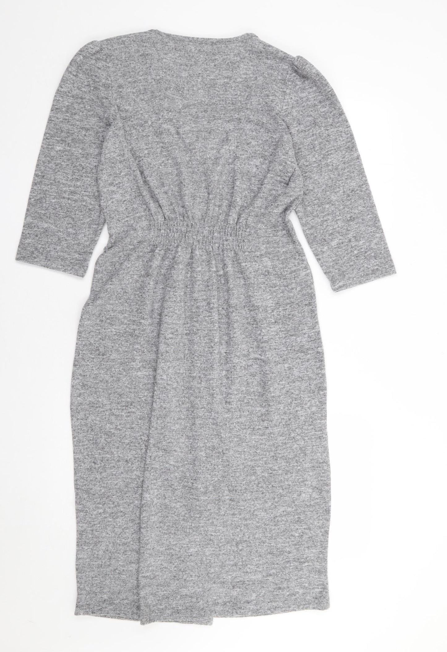 Savida Womens Grey  Polyester Jumper Dress  Size S  V-Neck Pullover