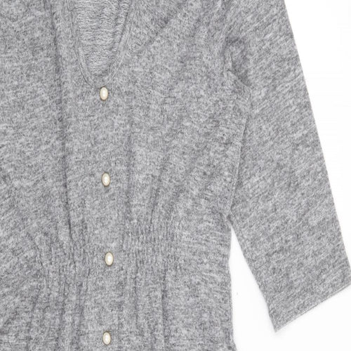Savida Womens Grey  Polyester Jumper Dress  Size S  V-Neck Pullover