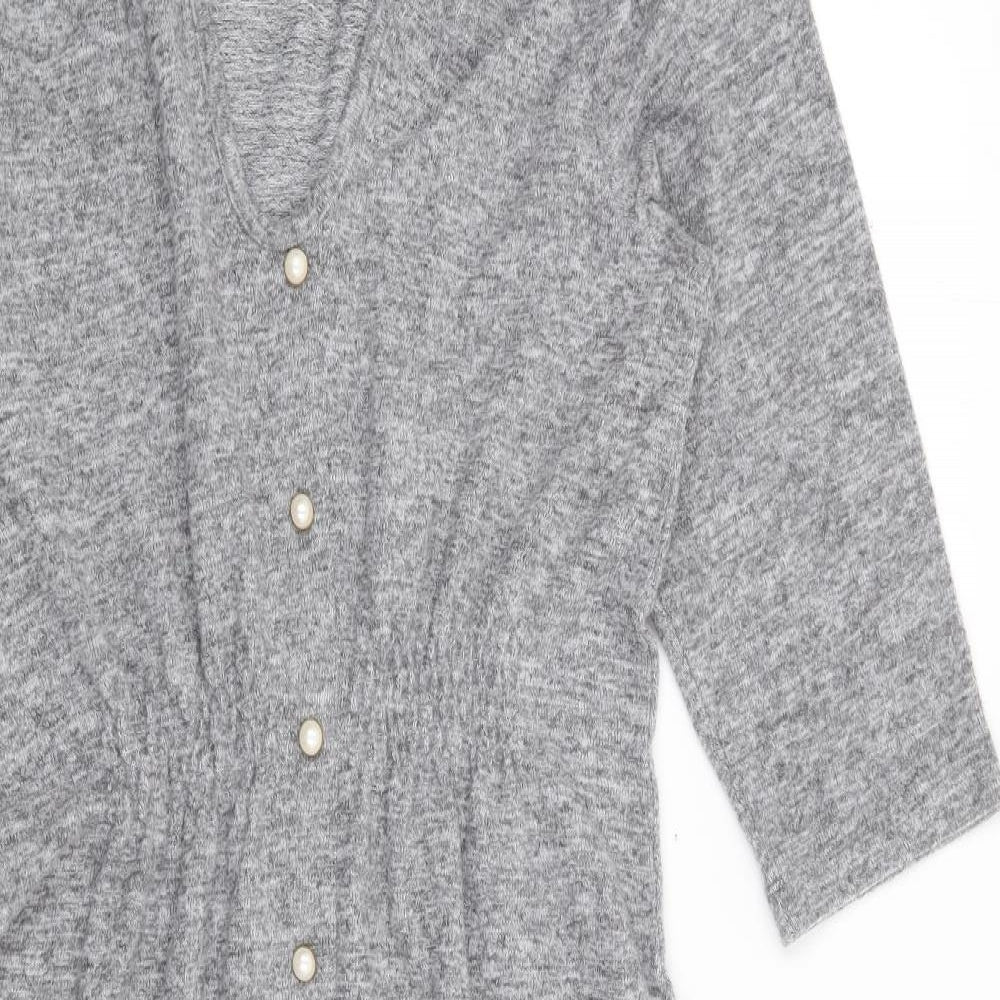 Savida Womens Grey  Polyester Jumper Dress  Size S  V-Neck Pullover