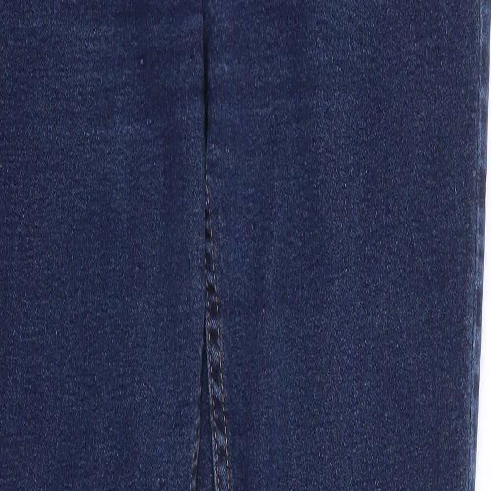 Marks and Spencer Womens Blue  Cotton Straight Jeans Size 8 L29 in Regular Zip