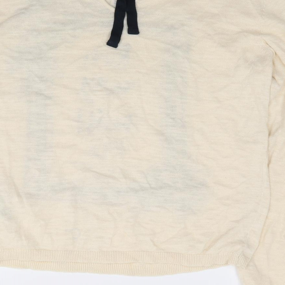 Springfield Womens Beige  100% Cotton Jersey T-Shirt Size M Round Neck