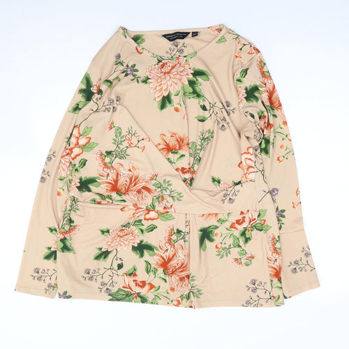 Dorothy Perkins Womens Multicoloured Floral Polyester Jersey T-Shirt Size 16 Round Neck