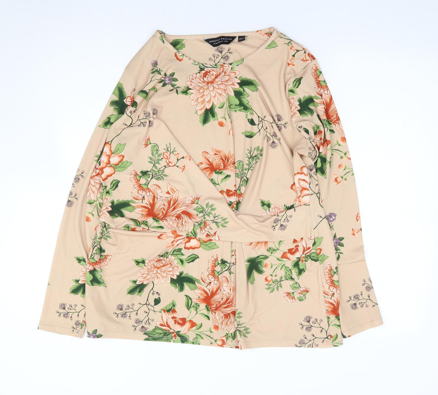 Dorothy Perkins Womens Multicoloured Floral Polyester Jersey T-Shirt Size 16 Round Neck