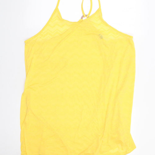 Papaya Womens Yellow  Polyester Tunic Tank Size L Round Neck