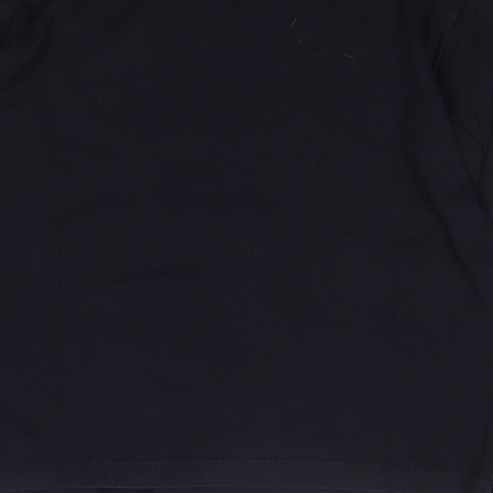 United Colours of Benetton Boys Black  100% Cotton Jersey T-Shirt Size 8-9 Years Crew Neck Pullover