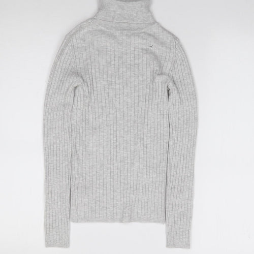 Primark Girls Grey Roll Neck  Viscose Pullover Jumper Size 10-11 Years  Pullover - Ribbed