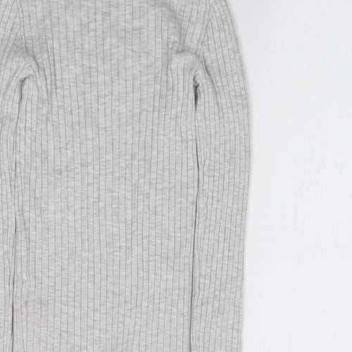 Primark Girls Grey Roll Neck  Viscose Pullover Jumper Size 10-11 Years  Pullover - Ribbed