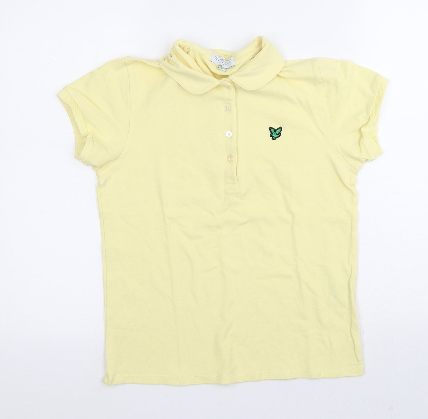 Lyle & Scott Mens Yellow  Cotton  Polo Size M Collared