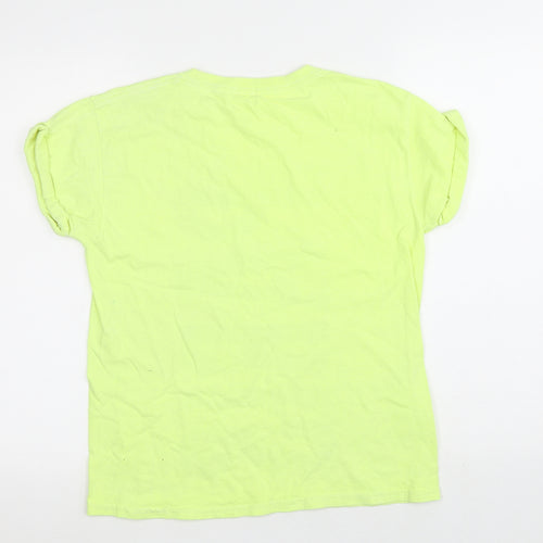 River Island Girls Green  Polyester Basic T-Shirt Size 9-10 Years Crew Neck  - Paris