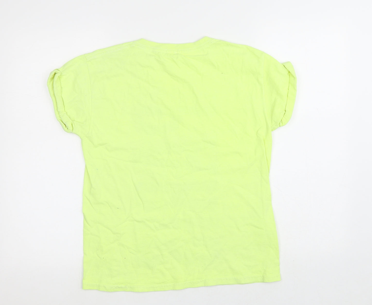 River Island Girls Green  Polyester Basic T-Shirt Size 9-10 Years Crew Neck  - Paris