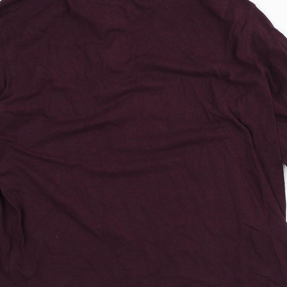 Pierre Cardin Mens Purple Striped 100% Cotton  Polo Size 2XL Collared
