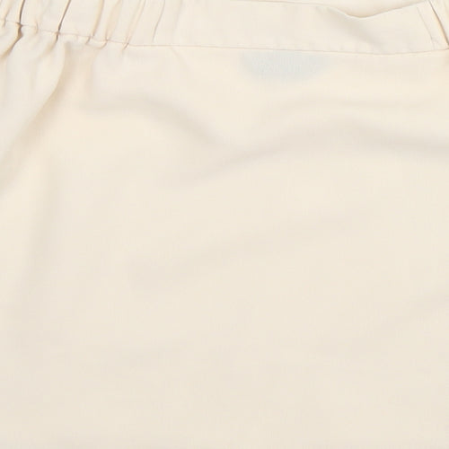 Topshop Womens Beige  Polyester Basic Blouse Size 10 Off the Shoulder
