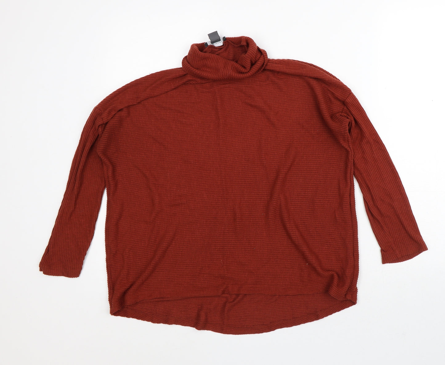 Primark Womens Brown Roll Neck  Viscose Pullover Jumper Size 14