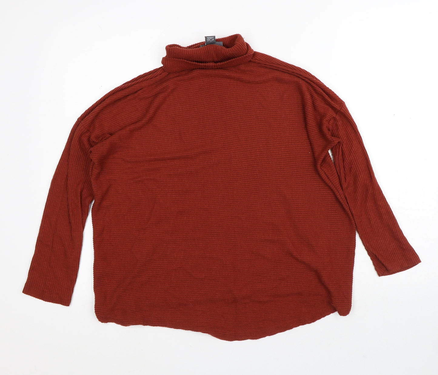 Primark Womens Brown Roll Neck  Viscose Pullover Jumper Size 14