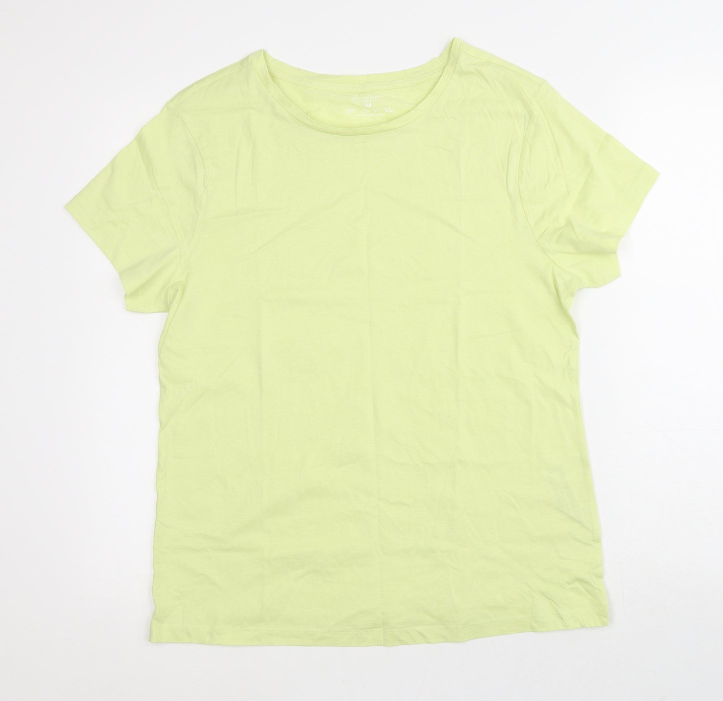 Primark Womens Green  100% Cotton Basic T-Shirt Size 12 Round Neck