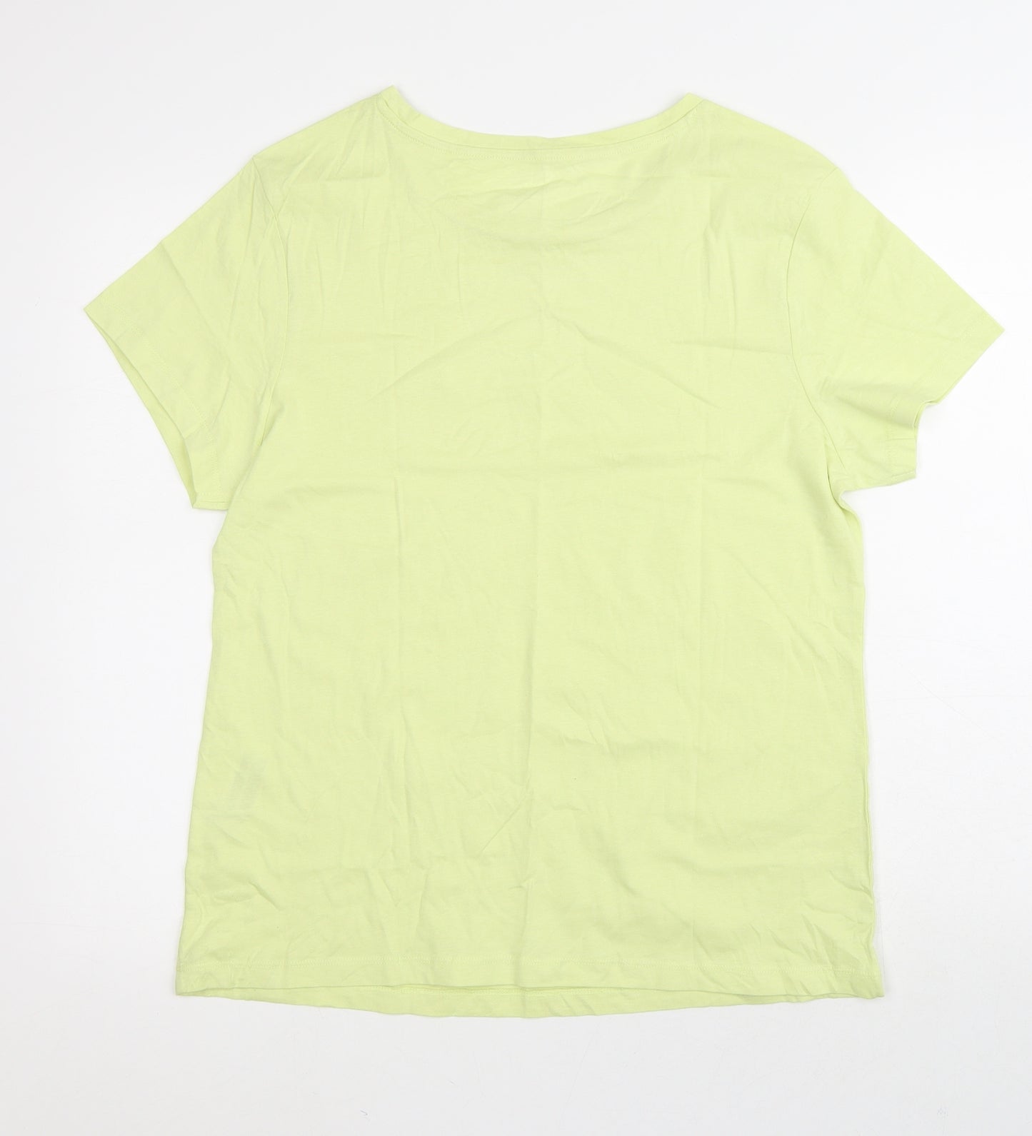 Primark Womens Green  100% Cotton Basic T-Shirt Size 12 Round Neck