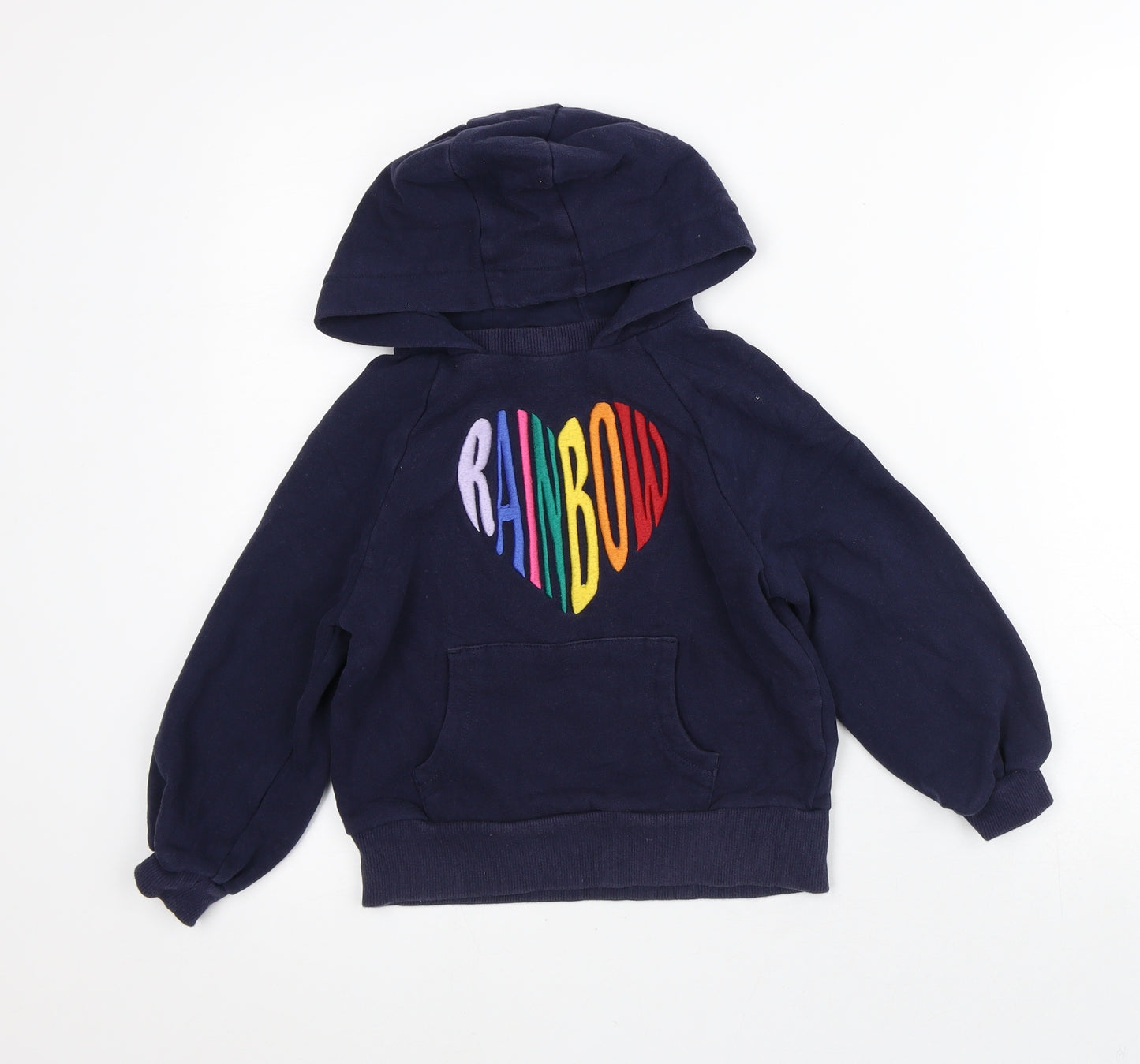 NEXT Girls Blue  Polyester Pullover Hoodie Size 7 Years   - Rainbow