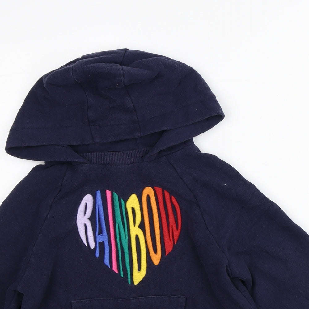 NEXT Girls Blue  Polyester Pullover Hoodie Size 7 Years   - Rainbow