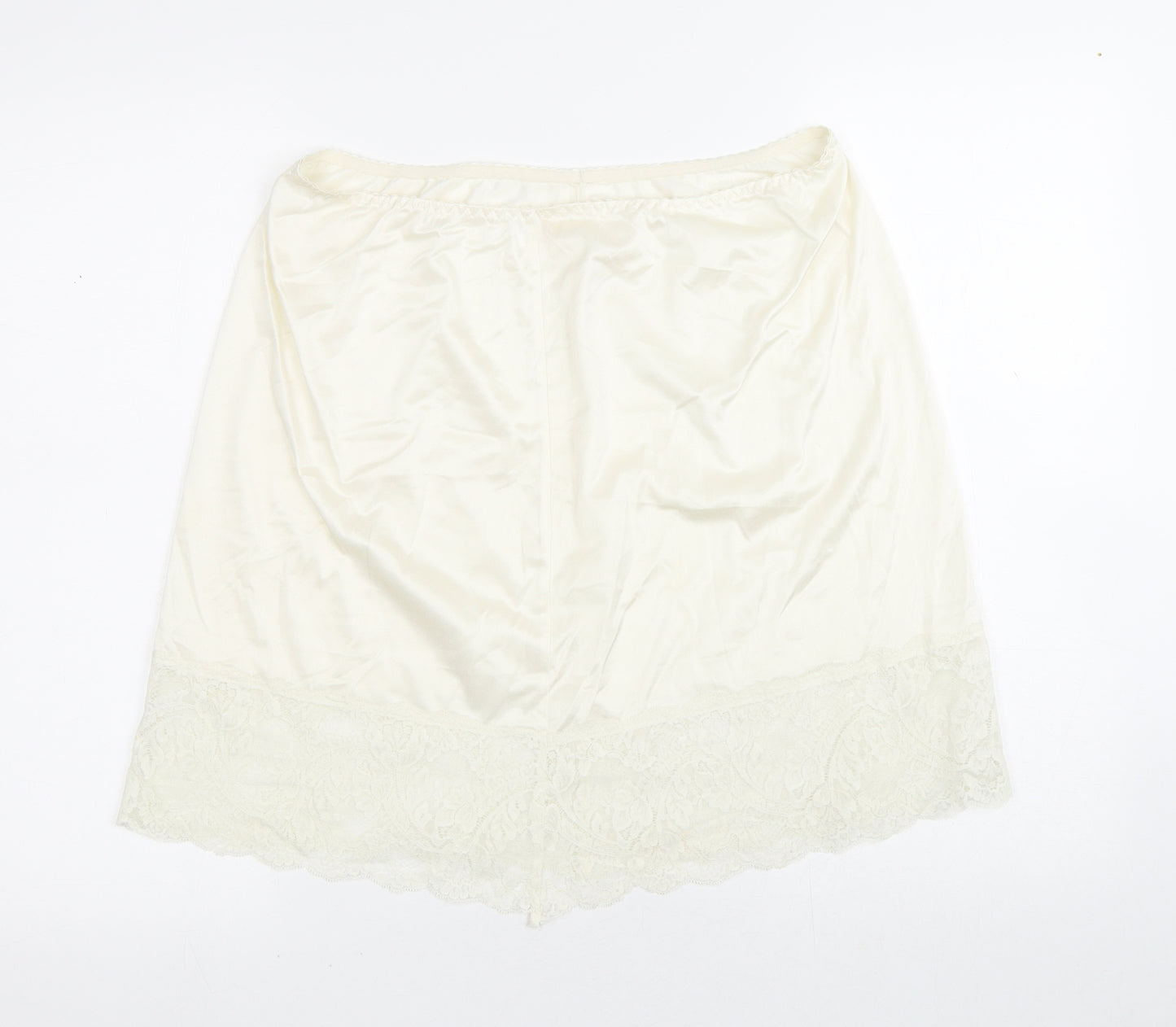Presence Womens White Floral Nylon A-Line Skirt Size 14