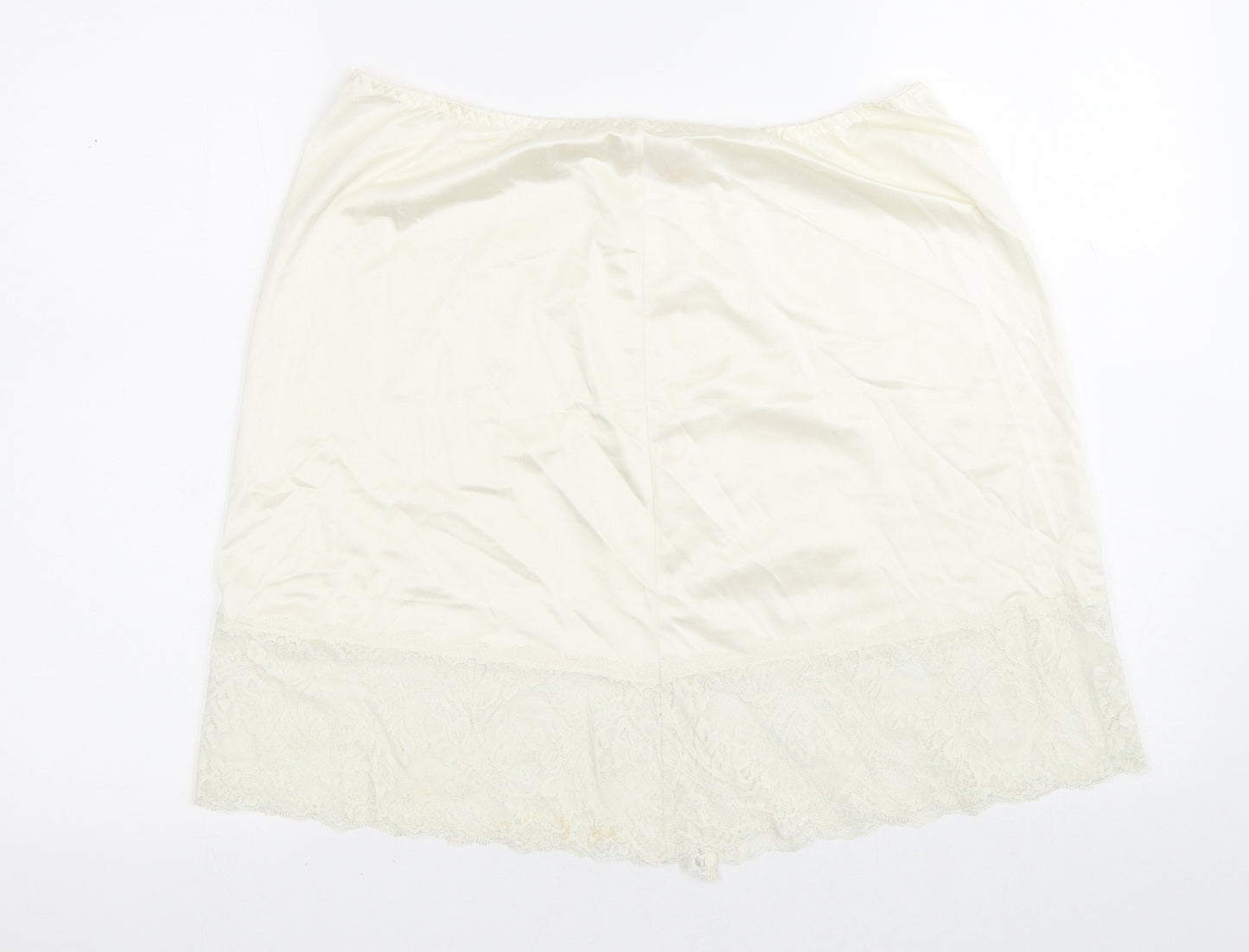 Presence Womens White Floral Nylon A-Line Skirt Size 14
