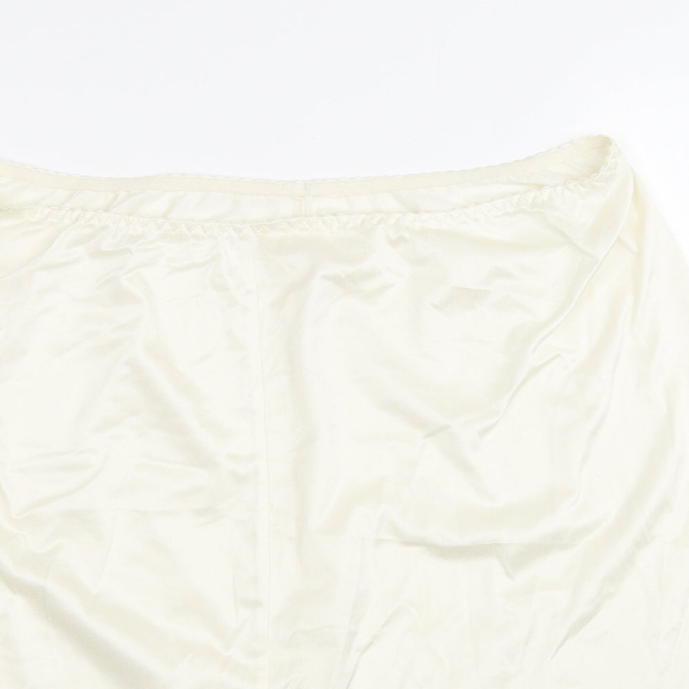 Presence Womens White Floral Nylon A-Line Skirt Size 14