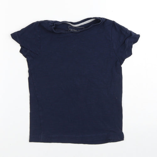Casual Dept Boys Blue  100% Cotton Basic T-Shirt Size 5 Years Crew Neck