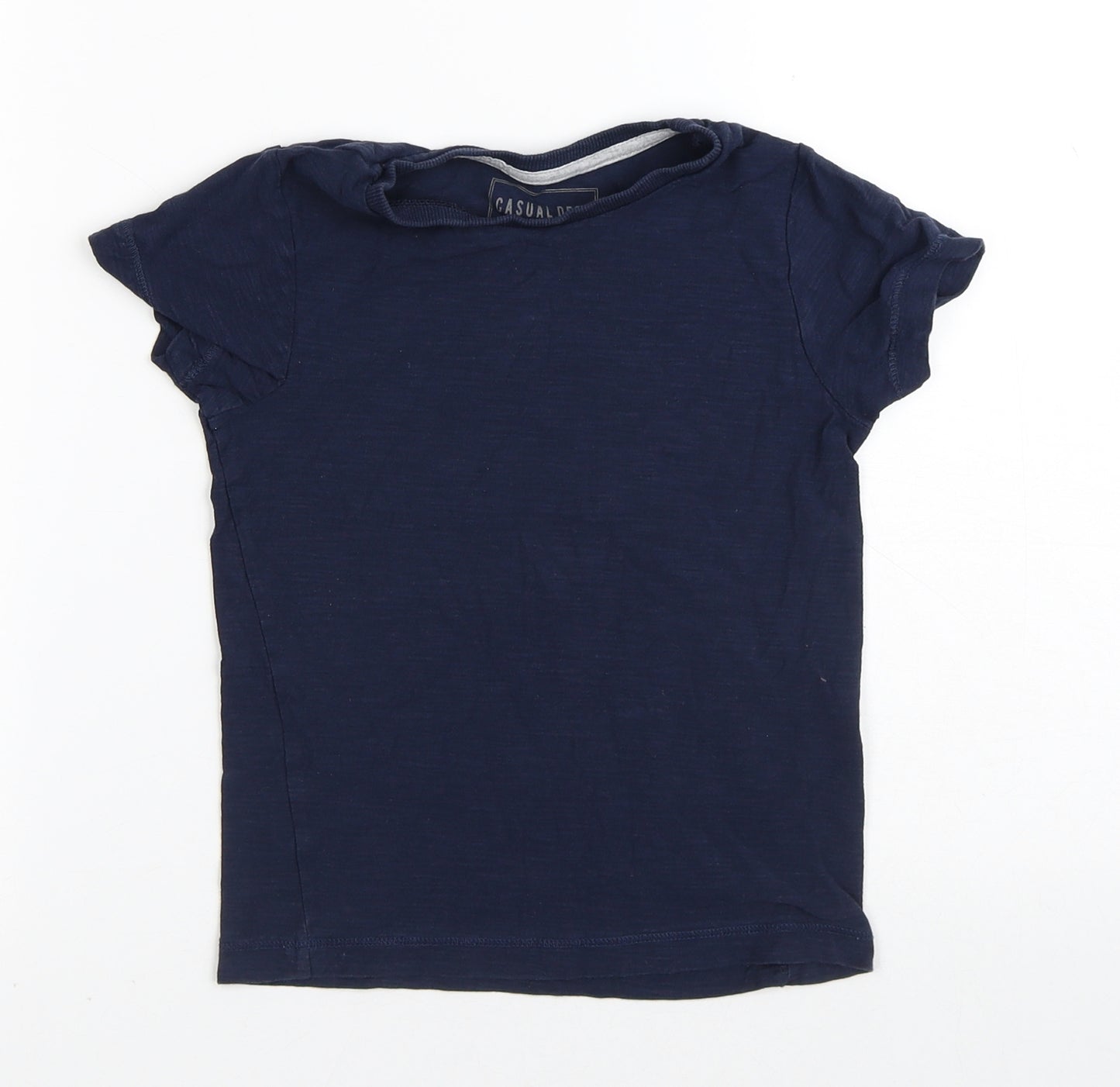 Casual Dept Boys Blue  100% Cotton Basic T-Shirt Size 5 Years Crew Neck