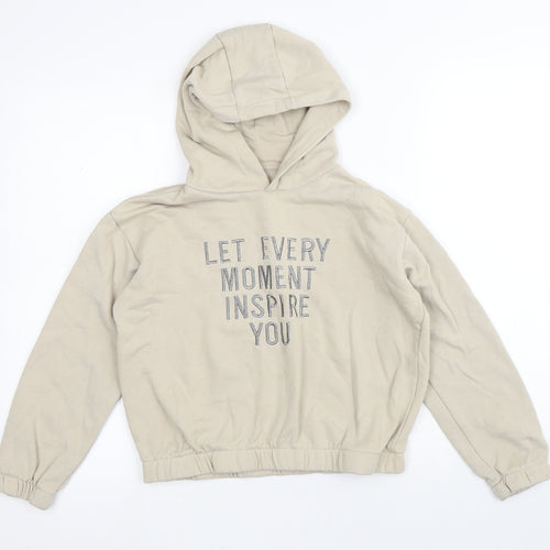 Primark Girls Beige  Cotton Pullover Hoodie Size 10-11 Years   - Inspire