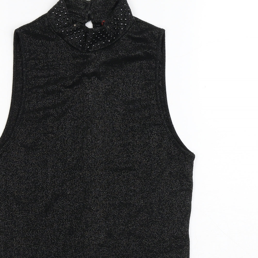 Morgan de Toi Womens Black  Polyamide Camisole Tank Size S High Neck