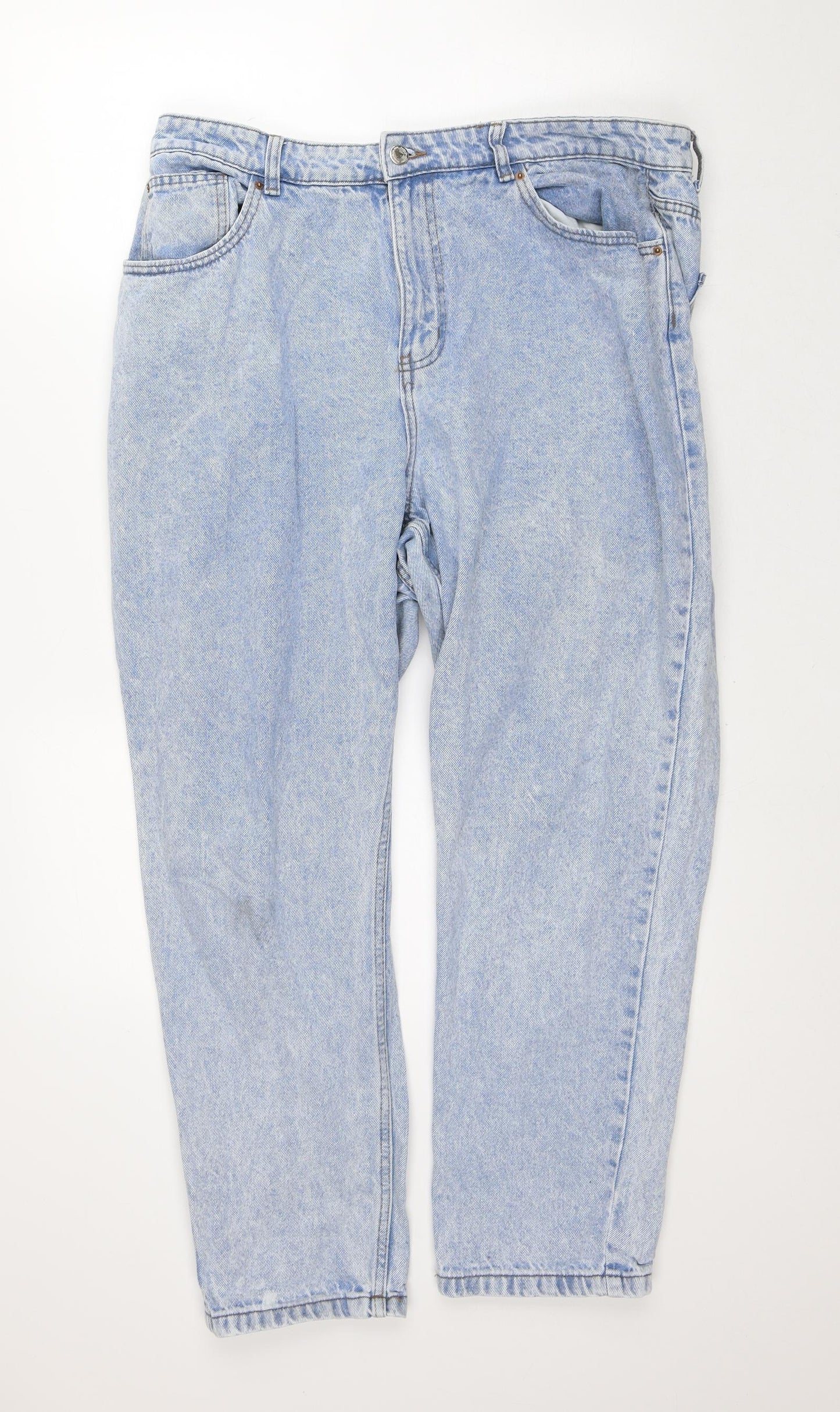 Primark Womens Blue  100% Cotton Tapered Jeans Size 18 L26 in Regular