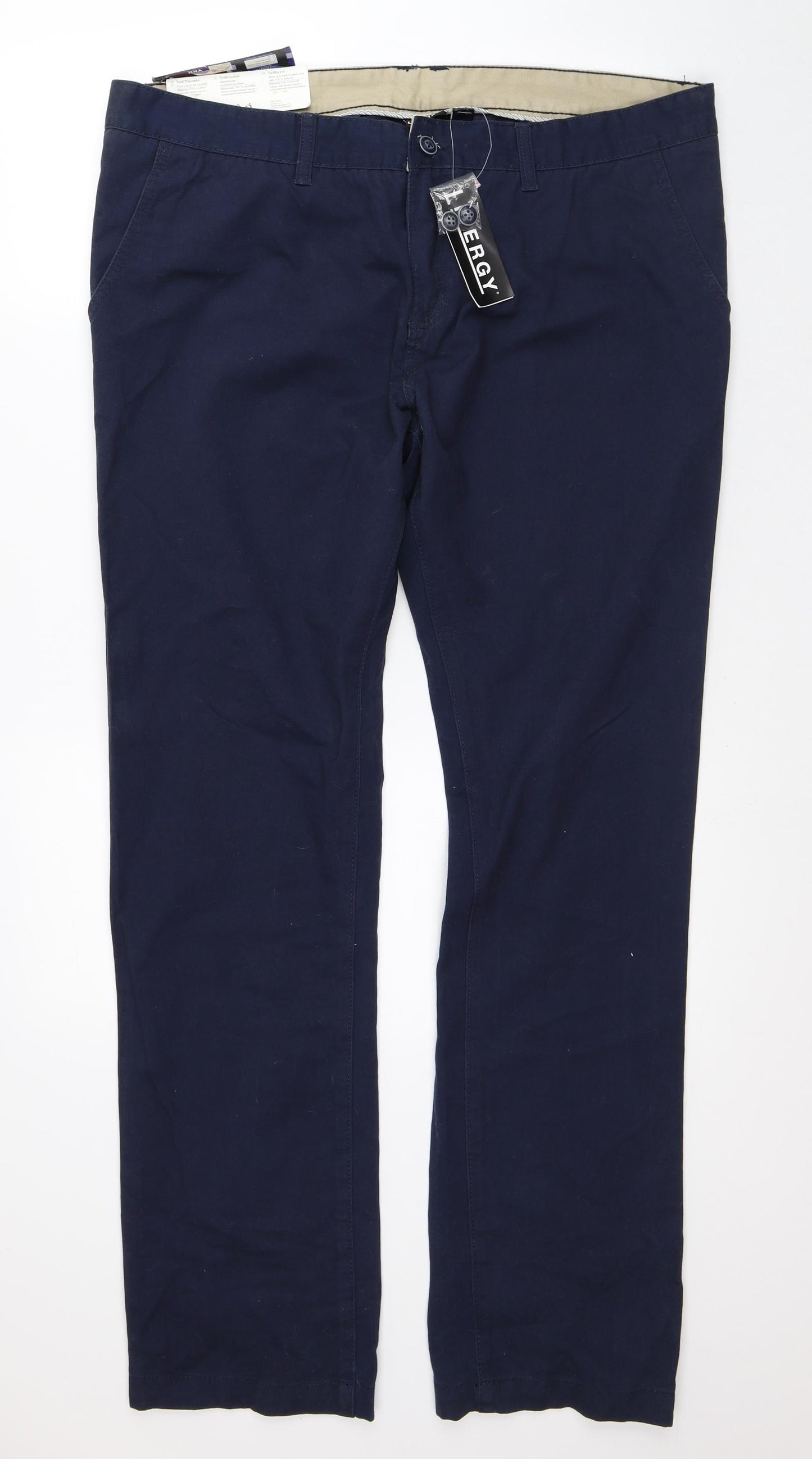 Livergy Mens Blue  Cotton Trousers  Size 42 in L34 in Regular