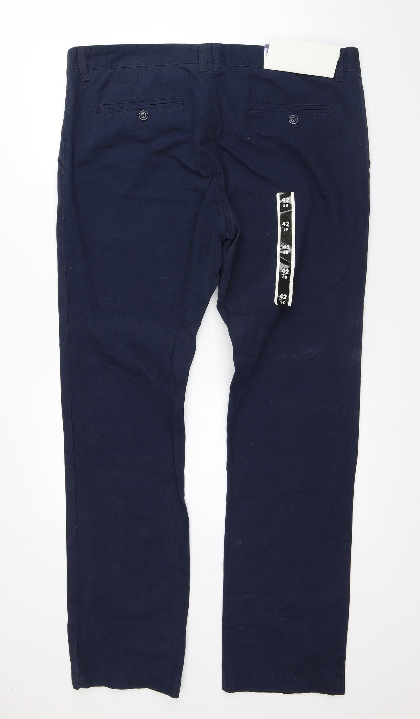 Livergy Mens Blue  Cotton Trousers  Size 42 in L34 in Regular