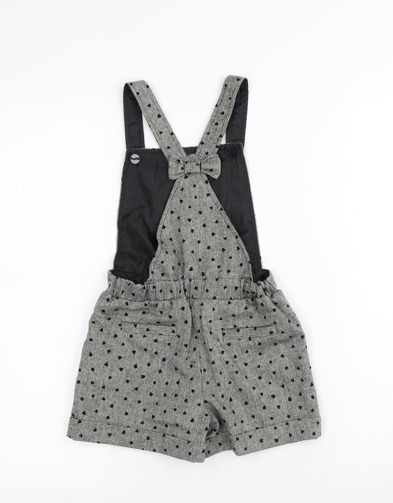 George Girls Grey Polka Dot Polyester Dungaree One-Piece Size 5-6 Years