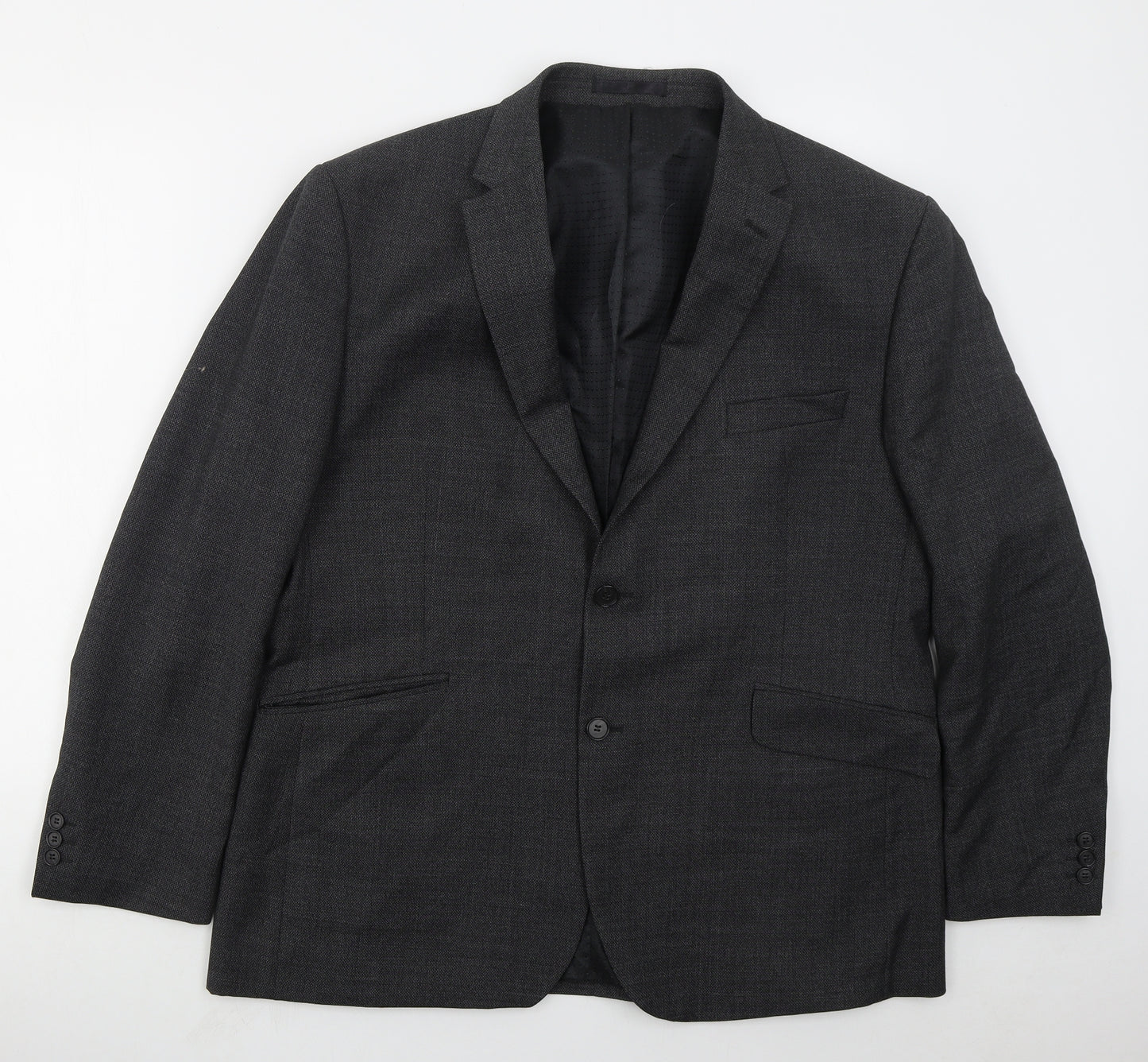 Racing Green Mens Grey  Polyester Jacket Suit Jacket Size 46