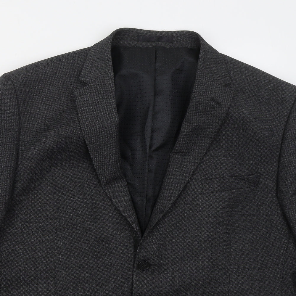 Racing Green Mens Grey  Polyester Jacket Suit Jacket Size 46