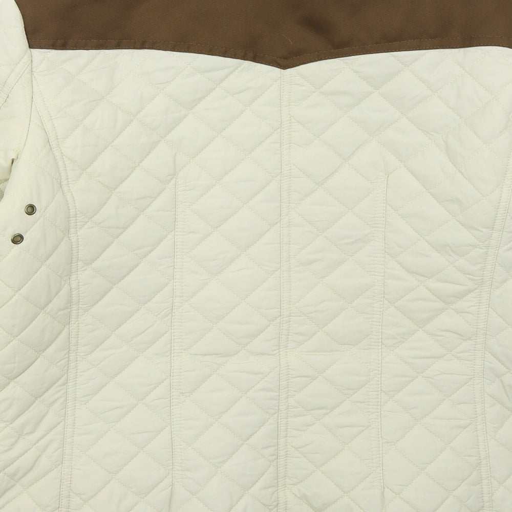 Jess Womens Beige   Quilted Coat Size XL  Zip