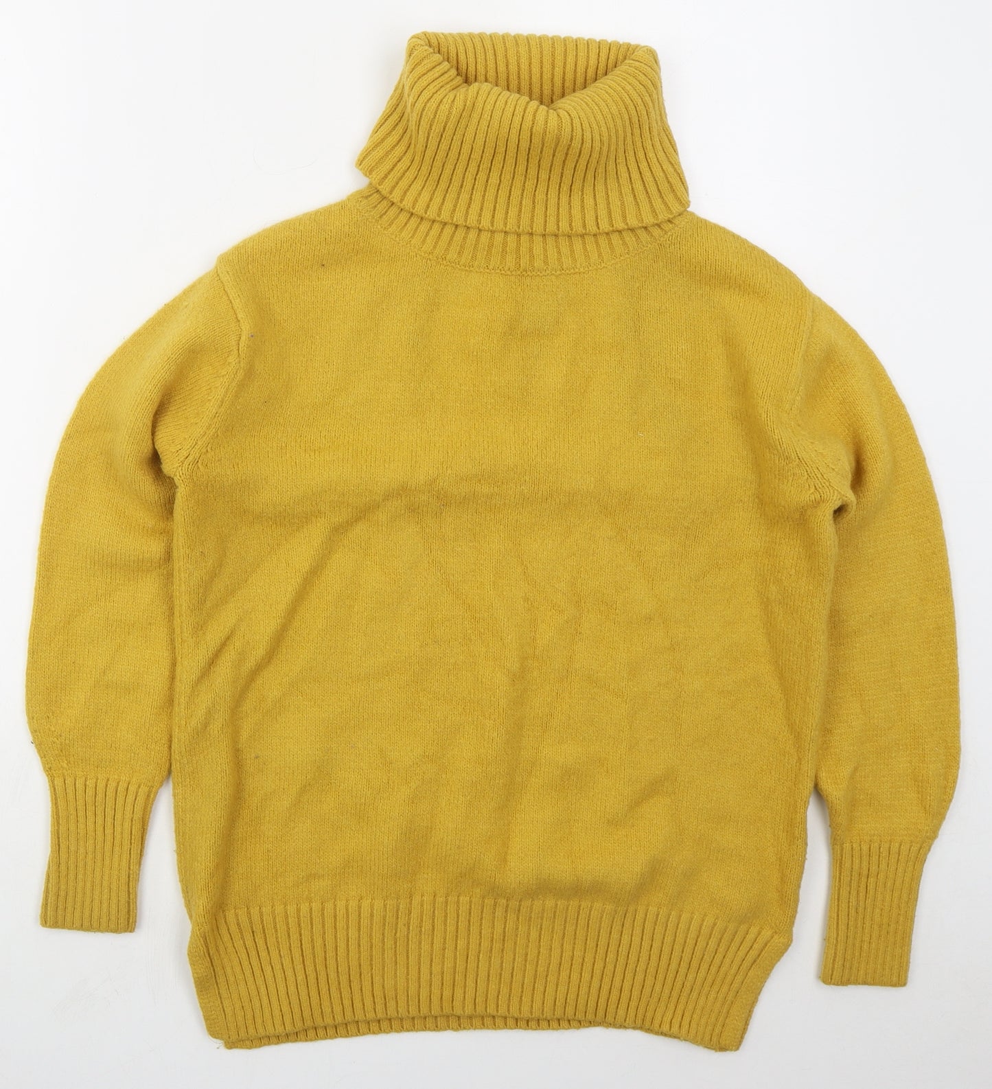 H&M Womens Yellow Roll Neck  Acrylic Pullover Jumper Size M