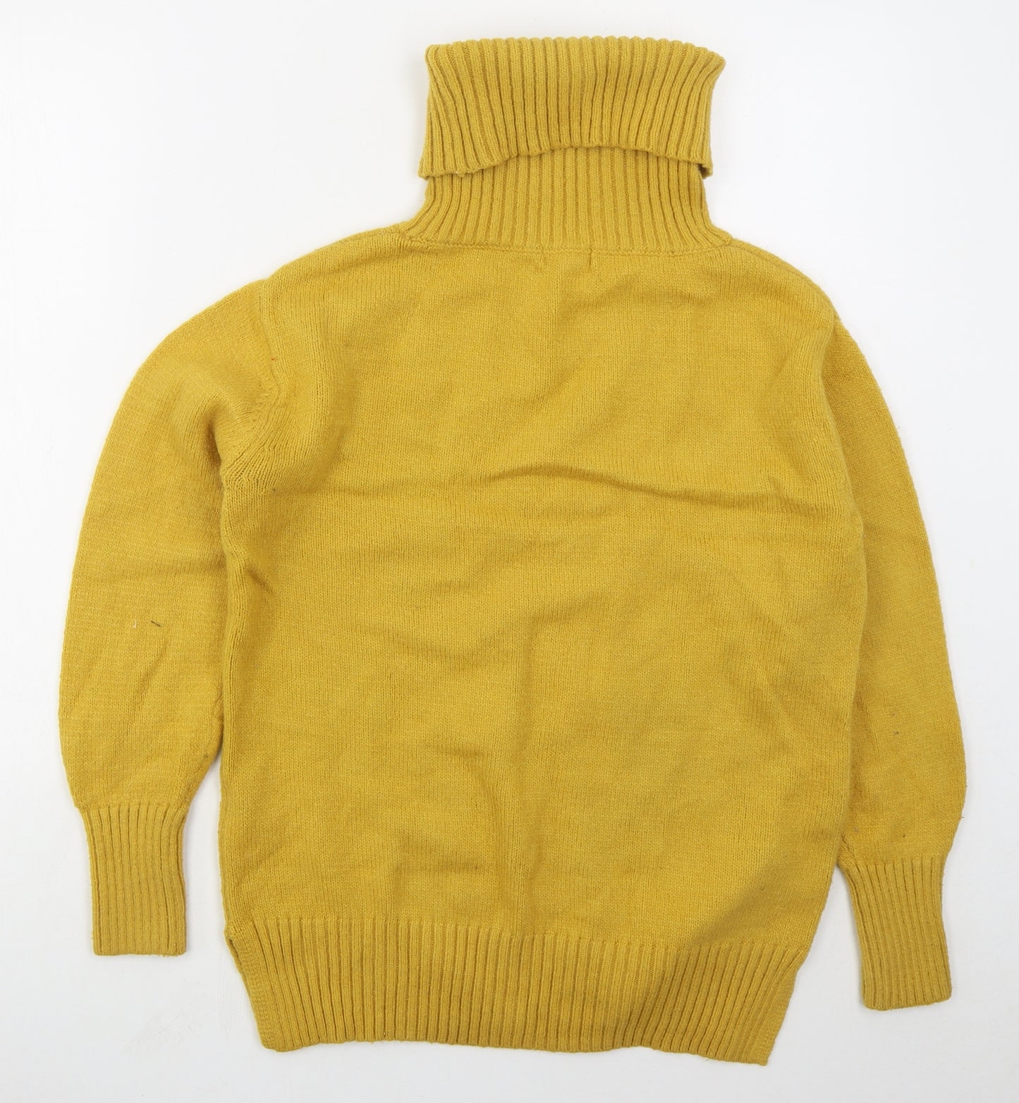 H&M Womens Yellow Roll Neck  Acrylic Pullover Jumper Size M