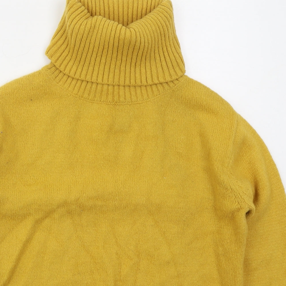 H&M Womens Yellow Roll Neck  Acrylic Pullover Jumper Size M