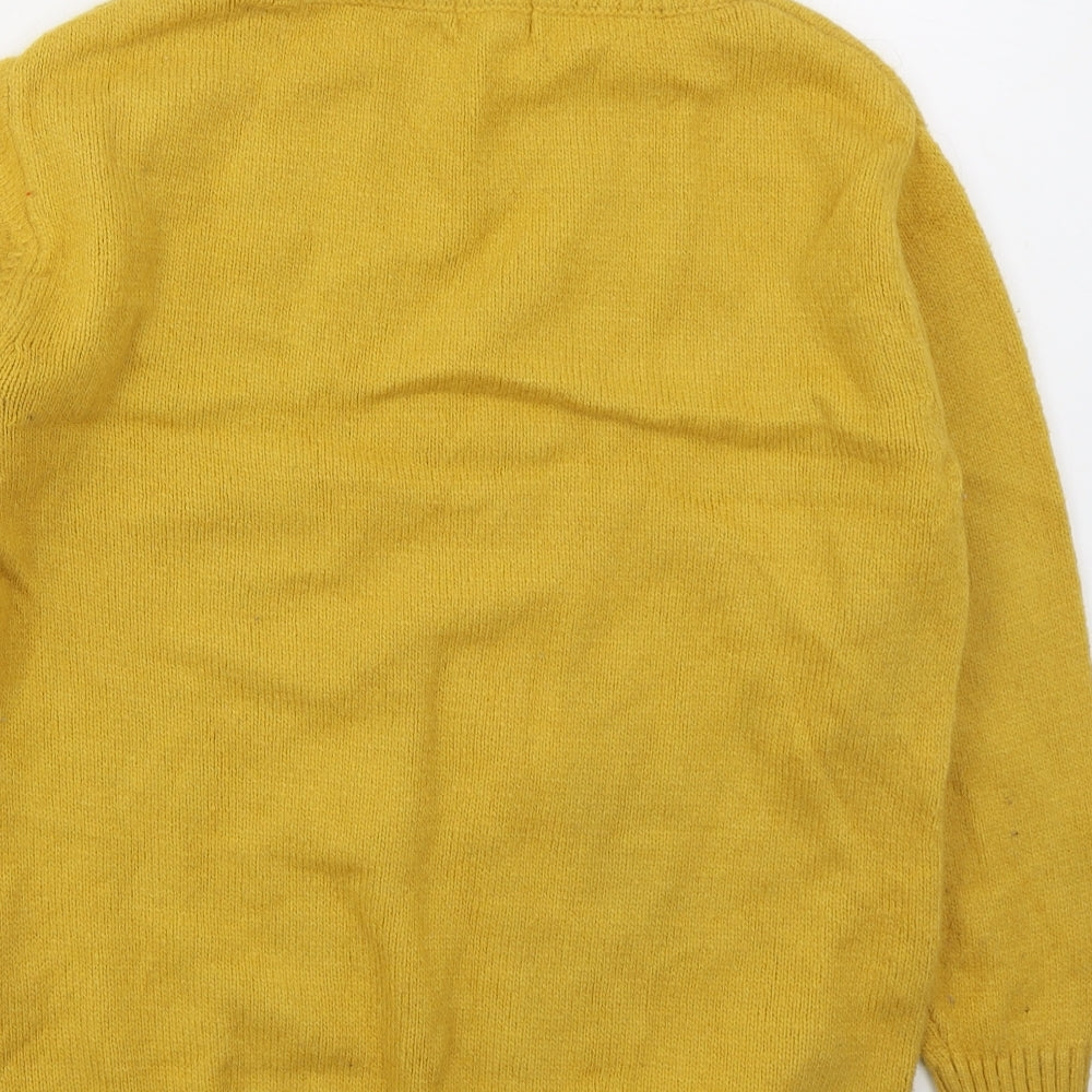 H&M Womens Yellow Roll Neck  Acrylic Pullover Jumper Size M