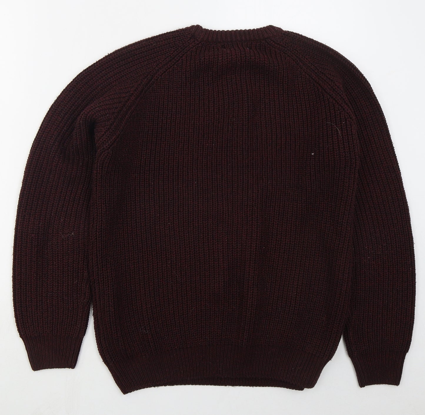 Easy Mens Purple Crew Neck  Acrylic Pullover Jumper Size M