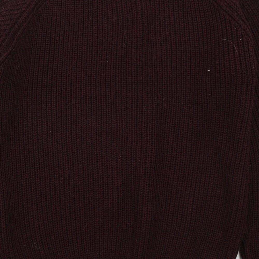 Easy Mens Purple Crew Neck  Acrylic Pullover Jumper Size M