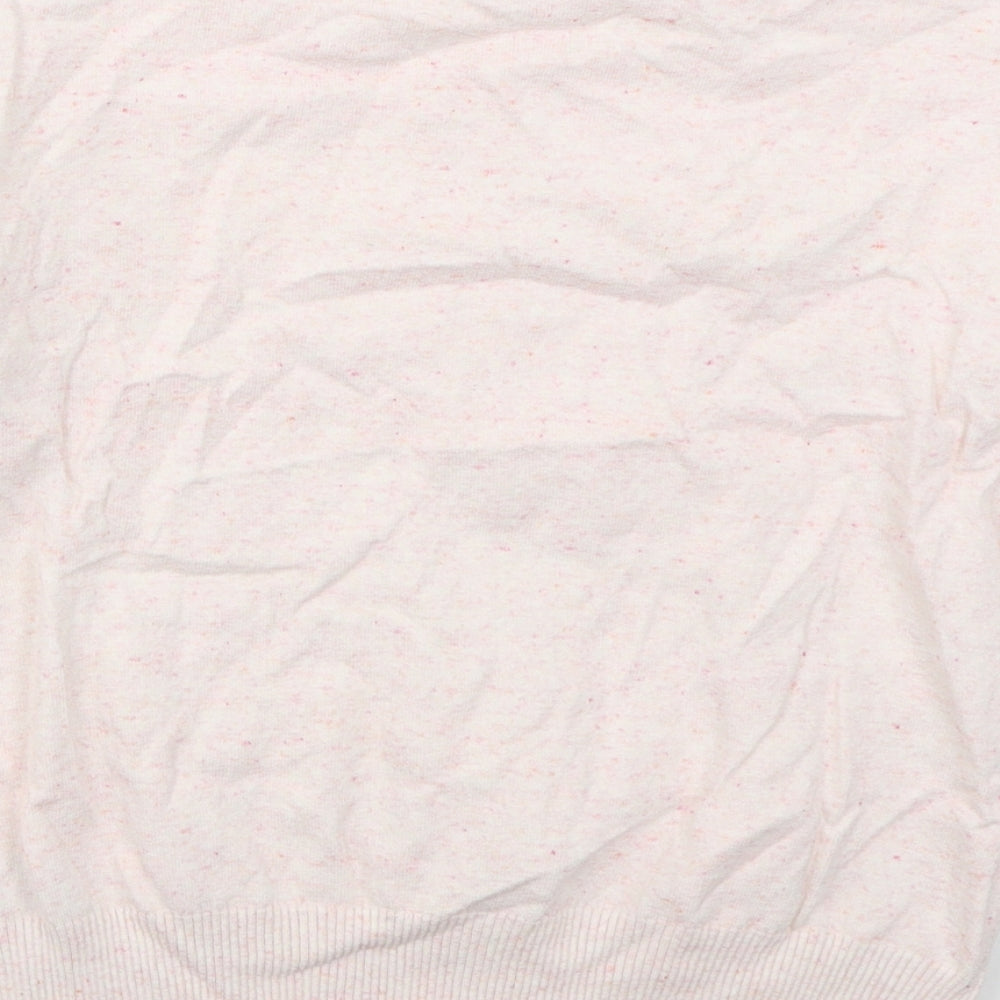 Marks and Spencer Womens Pink Mock Neck  Cotton Pullover Jumper Size S
